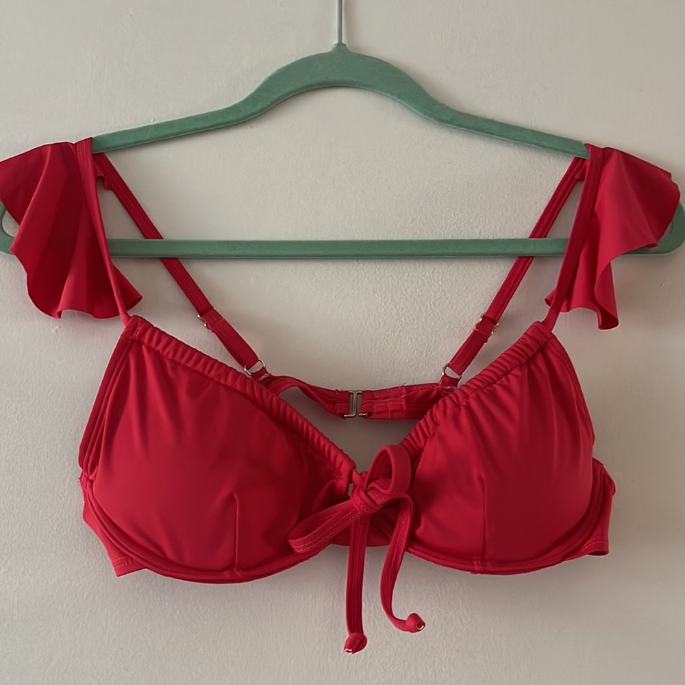 Toluca Swim cherry red swim top bra